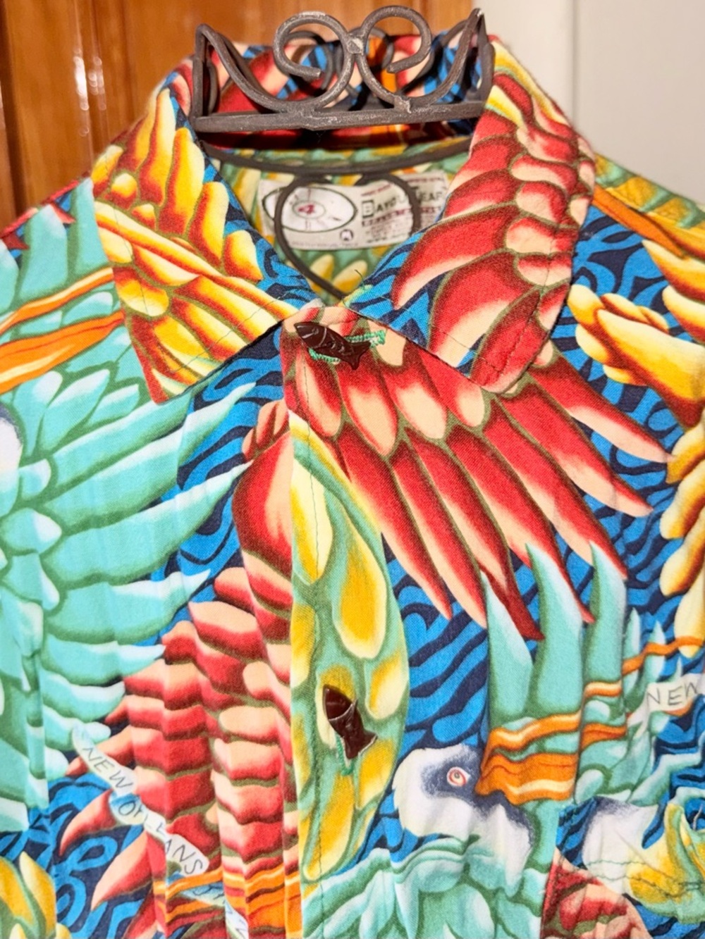 Tropical Pelican Print Casual Button-Down Shirt - Multicolor - Picture 2 of 10